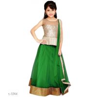 Kids Green Designer Lehengas 