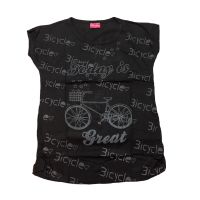 Apple Baby Black Bicycle Printed T-Shirt