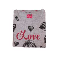 Apple Baby Grey Heart Printed T-Shirt