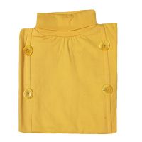 Yellow High Neck Front Button Kids T-Shirt