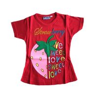 Bimbus Red Strawberry Printed T-Shirt