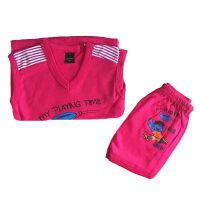 Pink Newborn Sleeveless Round Neck T-Shirt & Short Set 
