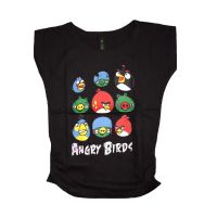 Angry Birds Black Printed Top