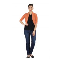 MSS Wings Light Orange Viscose High Fashionable Shrug