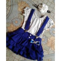 Blue Braso Net Satin and Cotton Frocks