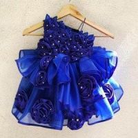 Blue Net Satin & Cotton Full flair Gowns