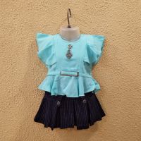 Stylish Blue Kids Skirt Top