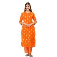 Aakarsha Superior Orange Women Kurta Sets