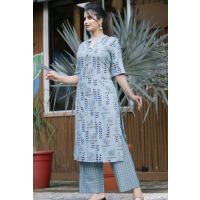 Abhisarika Fashionable Blue Printed Kurta Sets