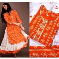 Abhisarika Sensational Orange Women Kurta Sets