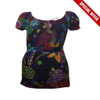 50% Off Janis Black Floral Printed Top