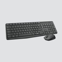 Logitech MK235 Mouse & Keyboard Combo, Full-Sized, 15 FN Keys, 3-Year Battery Life Wireless Laptop Keyboard (Black & Gray)