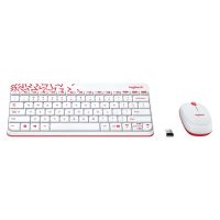 Logitech MK240 Wireless Keyboard and Mouse Combo  (White&Vivid Red)