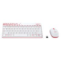 Logitech MK240 Wireless Keyboard and Mouse Combo (White&Vivid Red)