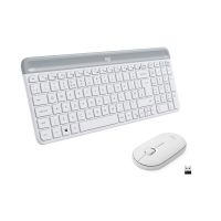 Logitech MK470 Slim Keyboard & Mouse Combo, Whisper-Quiet Wireless Multi-device Keyboard (White)