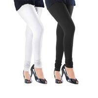 Women's Cotton Lycra Churidar Leggings Pack of 2