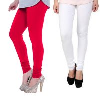 Women's Cotton Lycra Churidar Leggings Pack of 2