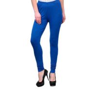 Women's Royal Blue Cotton Lycra Churidar Leggings