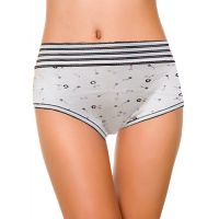 Lady Lyka Bodysuede Black/White Classic Print Brief with Comfort Waistband