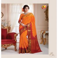 Meera Orange Printed Saree