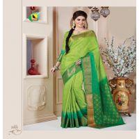 Meera Green Tussar Jacqard Silk Saree