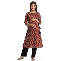Classy Women Cotton Printed Maternity Dress