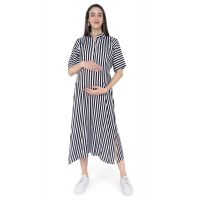 Women's Stripes Rayon Maternity Dress