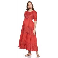 Women's Printed Back Tie Maternity Dress