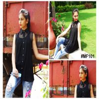 Mizzoli Z black Gorgette Top 