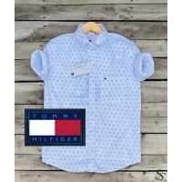 Blue Full Sleeve Laffer Print Shirts