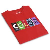 Men's Round Neck T-Shirt - Color - Red