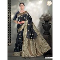 Minakshi Silk Black Women Woven Saree