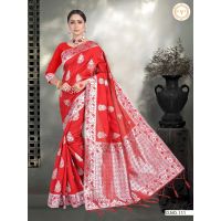 Minakshi Silk Red Women Woven Saree