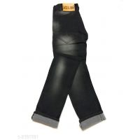 Essential Stylish Black Cotton Knitted Men Jeans 