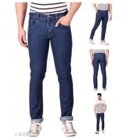 Adalyn Trendy Denim Solid Mens Blue Jeans