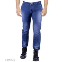 Designer Blue Men Denim Solid Jeans