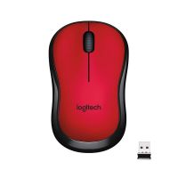Logitech M221 / Silent Buttons, 1000 DPI Optical Tracking, Ambidextrous Wireless Optical Mouse  (USB 2.0, Red)