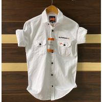 Seasons White Cotton Cargo Shirts