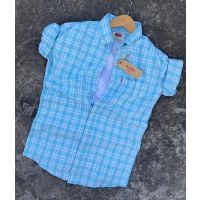 Trendy Men Blue Check Shirts