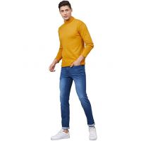 Seasons Men's Winter Wear Cotton High Neck Full Sleeves T-Shirt Mustard