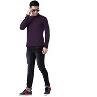 Seasons Men's Winter Wear High Neck Cotton T-Shirt Black