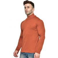 Seasons Men's Winter Wear Cotton High Neck Full Sleeves T-Shirt Rust