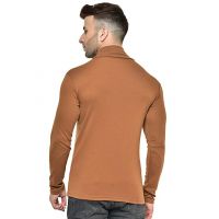 Seasons Men's Winter Wear Cotton High Neck Full Sleeves T-Shirt Golden Brown