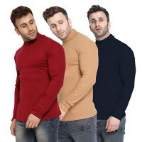 Seasons Men's High Neck Full Sleeves T-Shirt Pack of 3