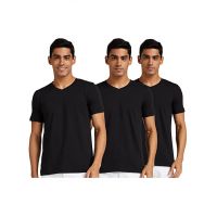Seasons Men's Regular T-Shirt Pack of 3 All Black
