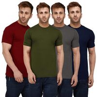Seasons Men 100% Pure Cotton Half Sleeve Round Neck-Pack of 4
