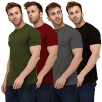 Seasons Men Pure Cotton 100% Half Sleeve Round Neck-Pack of 4