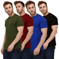 Seasons Men 100% Cotton Half Sleeve Round Neck Pack of 4