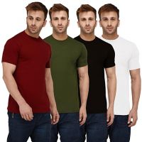 Seasons Men Half Sleeve Round Neck 100% Pure Cotton-Pack of 4