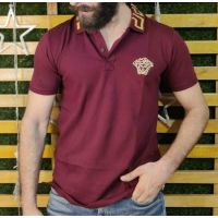 Season Collar Half Sleeves T-Shirts Maroon